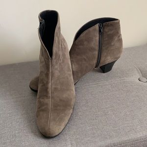 Grey suede booties